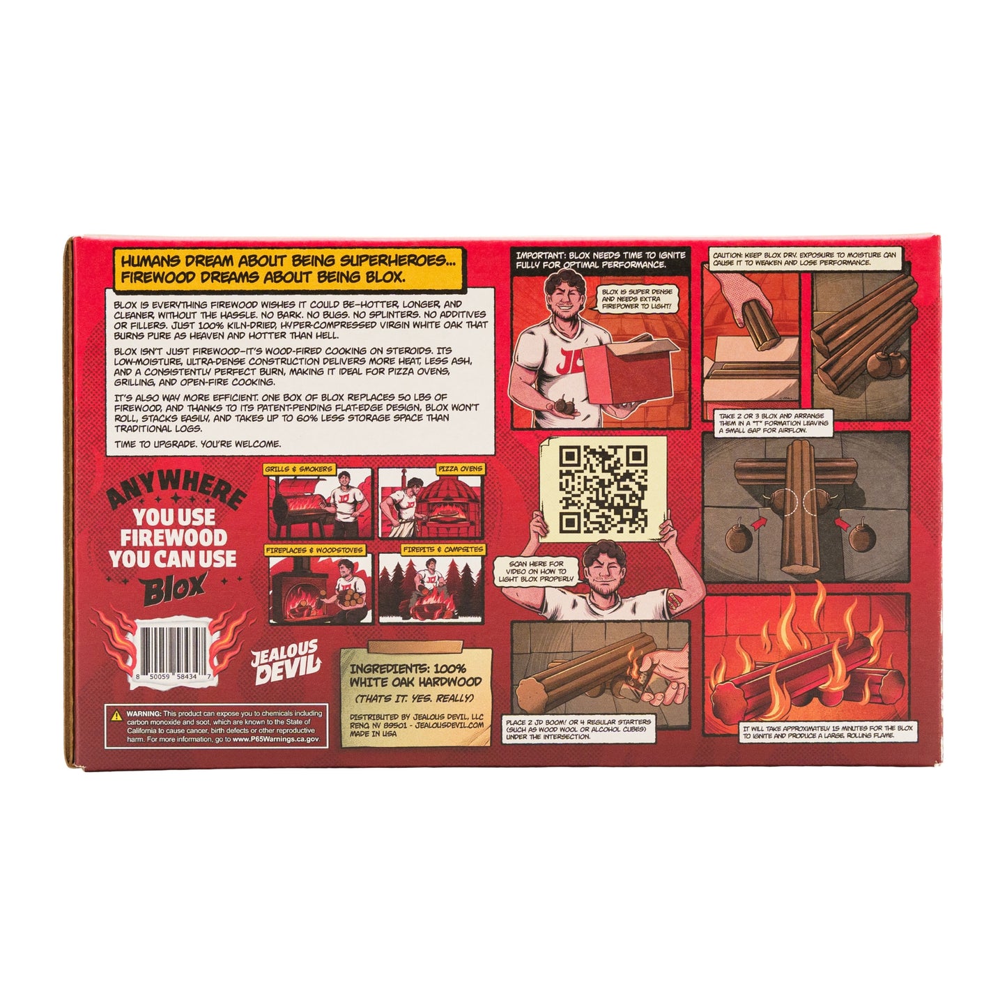 Product packaging with various images and text on a white background