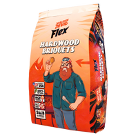 Front and side packaging of Jealous Devil Flex Hardwood Briquets