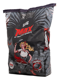 Front packaging of Jealous Devil Max XL Charcoal Briquets