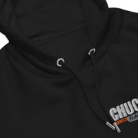 Black hooded sweatshirt with "Chunks" lettering and an illustration of a knife with the words "Flavor Team"