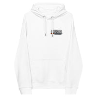 White hooded sweatshirt with 'Chucks Flavor Train' logo on a white background